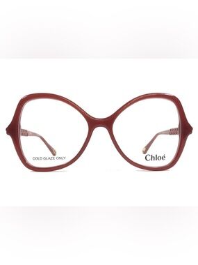 Chloé Eyeglass Frames CH0004O 002 Red Orange Butterfly 52-16-140 cottagecore